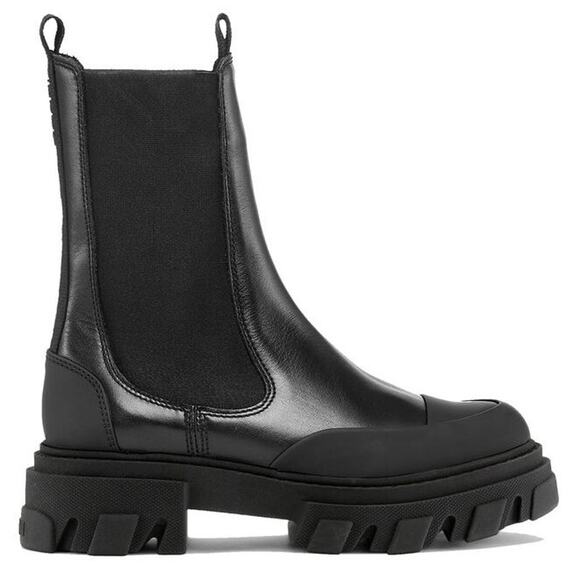 Ganni Shoes - Ganni Black Stitch Cleated Mid Chelsea Boot Women's Size 40 (US 10) NWOB